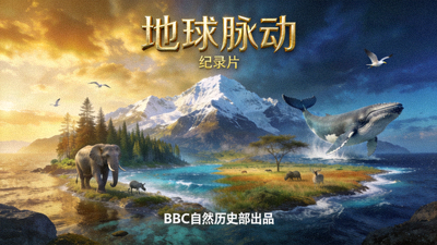 电影海报 - 纪录片《地球脉动》壮丽自然封面